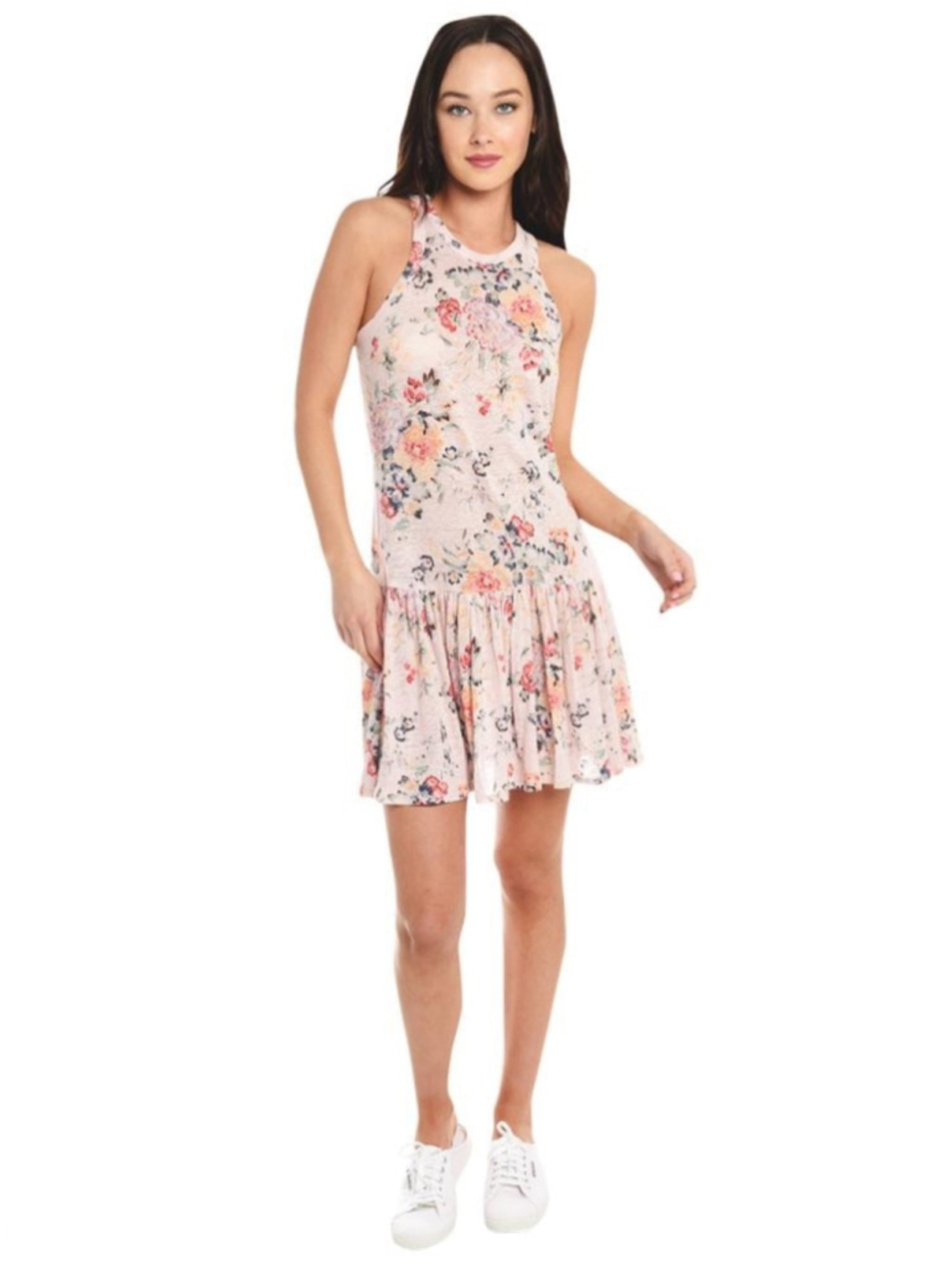 Rebecca Taylor Sleeveless Marlea Jersey Linen Dress Size Small Pink